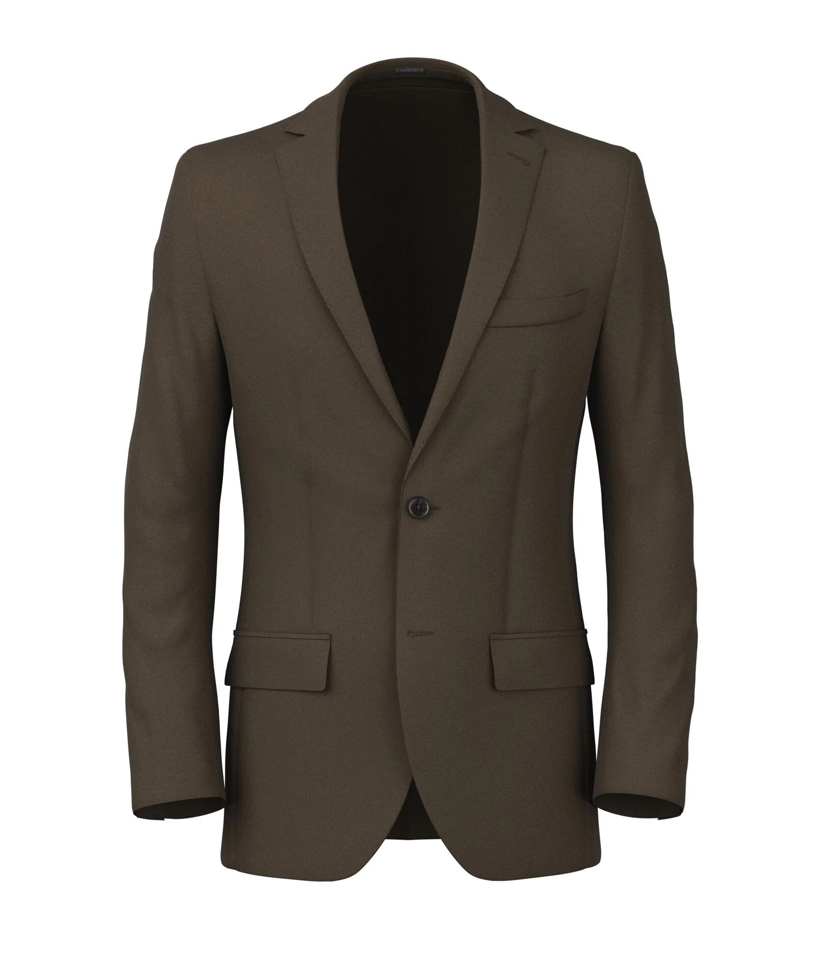 Blazer marrone chiaro in lana e lyocell stretch